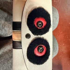 Coach Cream and Black Wallet with Gold Detail